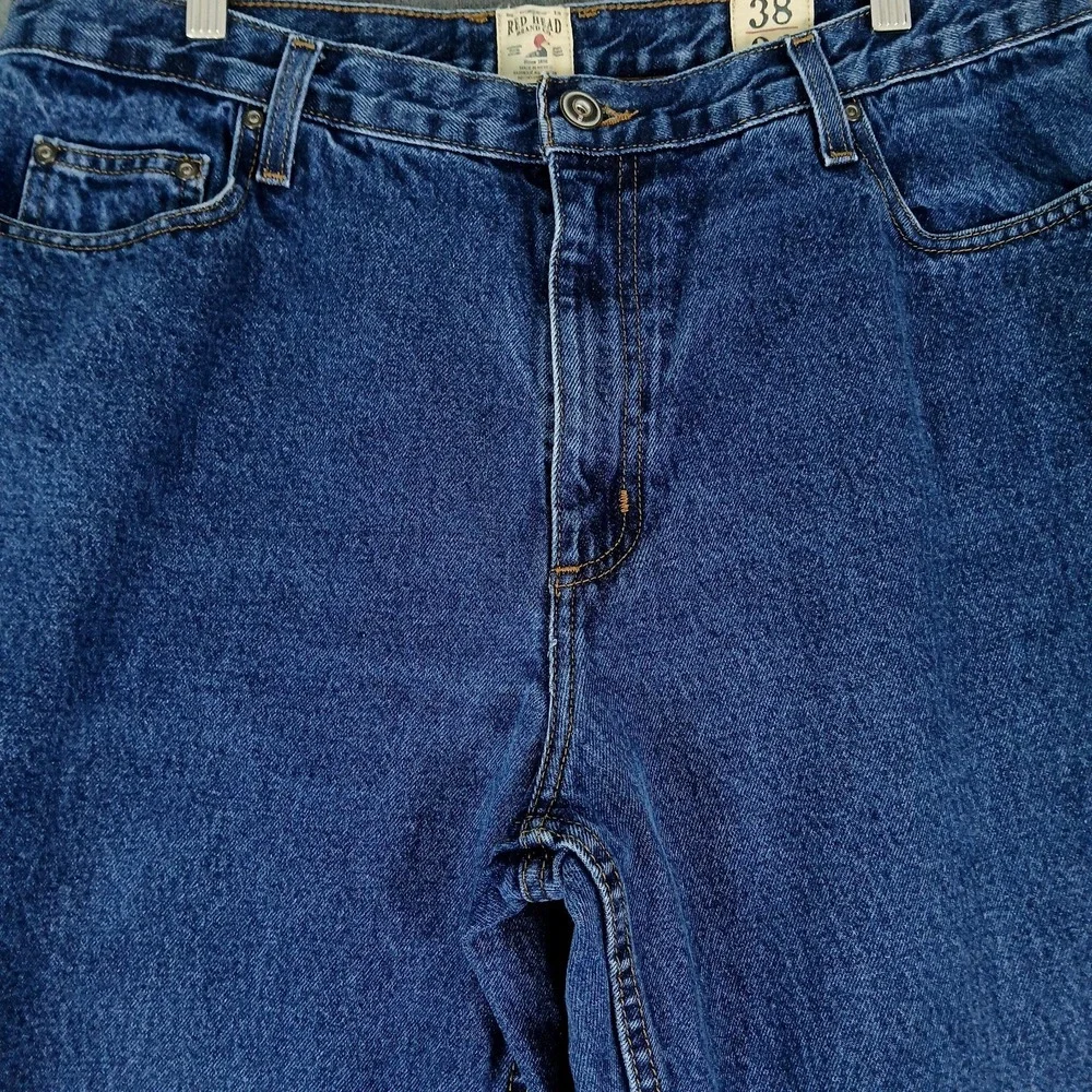 Red Head Jeans Mens 37x34 Blue Denim Straight Leg Zip‎ Fly 5 Pocket Classic